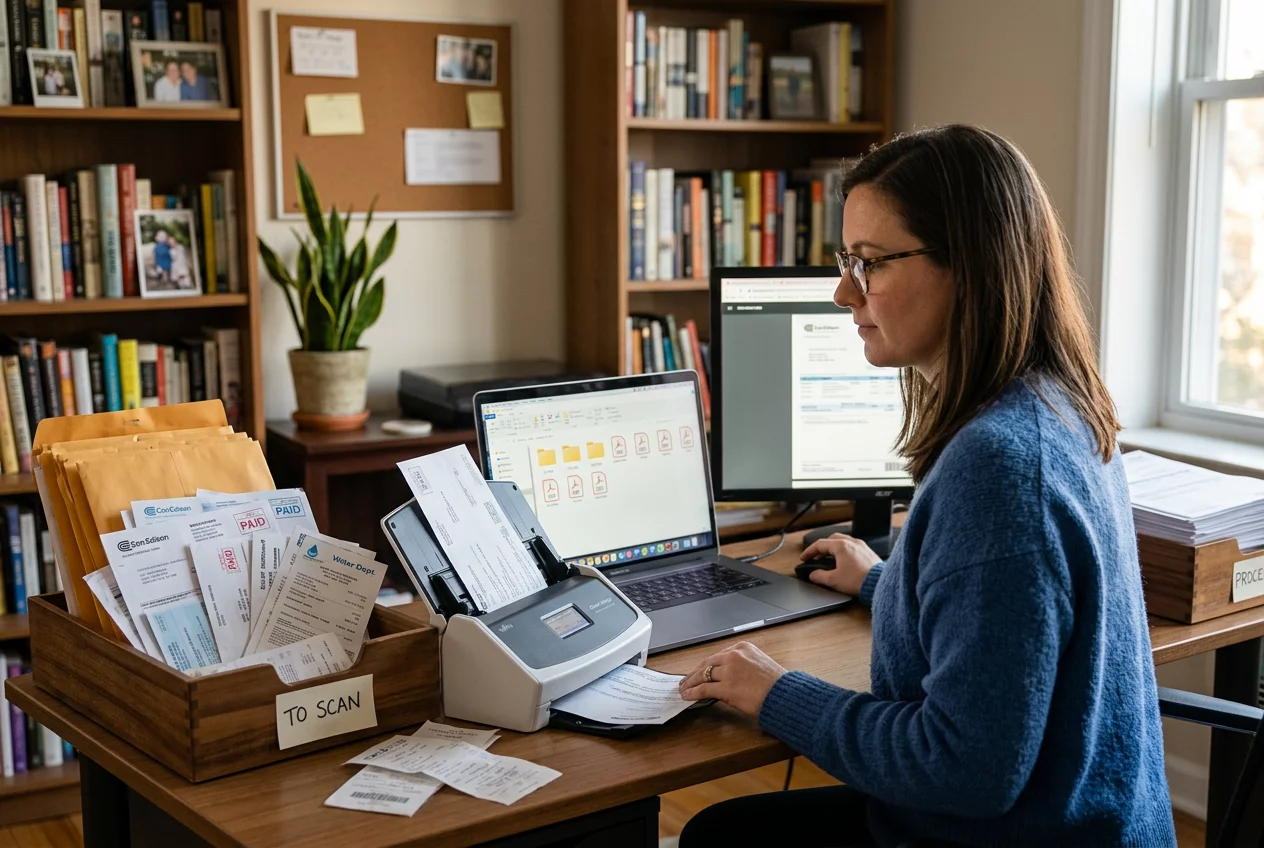 Organizing Monthly Utility Paperwork into a Digital Filing System